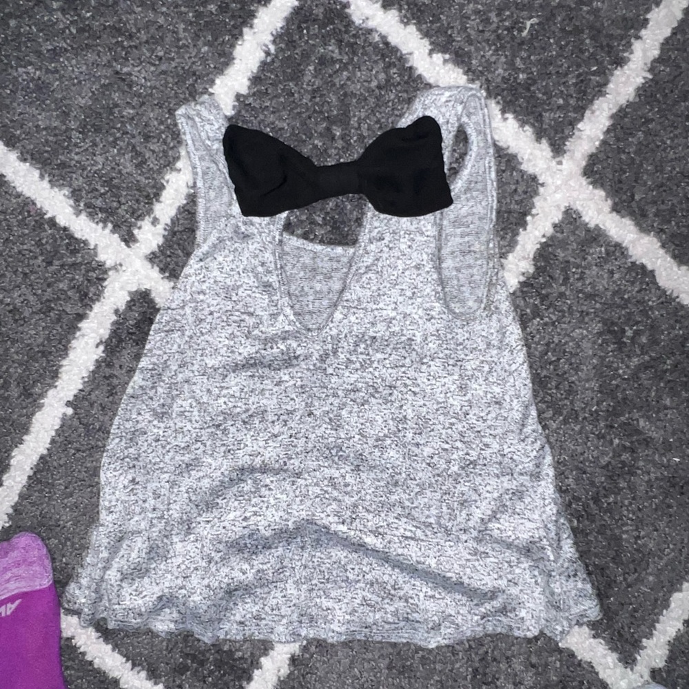 Gray and white tank top
